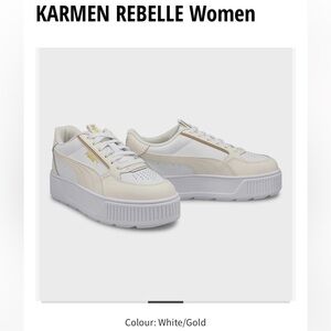 Puma Karmen Rebelle Women's White and Gold Sneakers